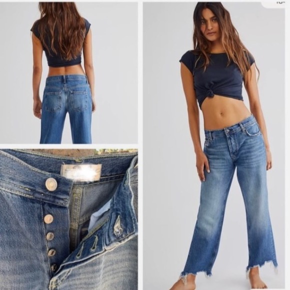 Free People Denim - Free People | High rise button fly raw hem fringe jeans